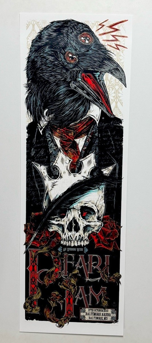 Pearl Jam Poster Baltimore Arena MD 10/27/13 Official Silkscreen