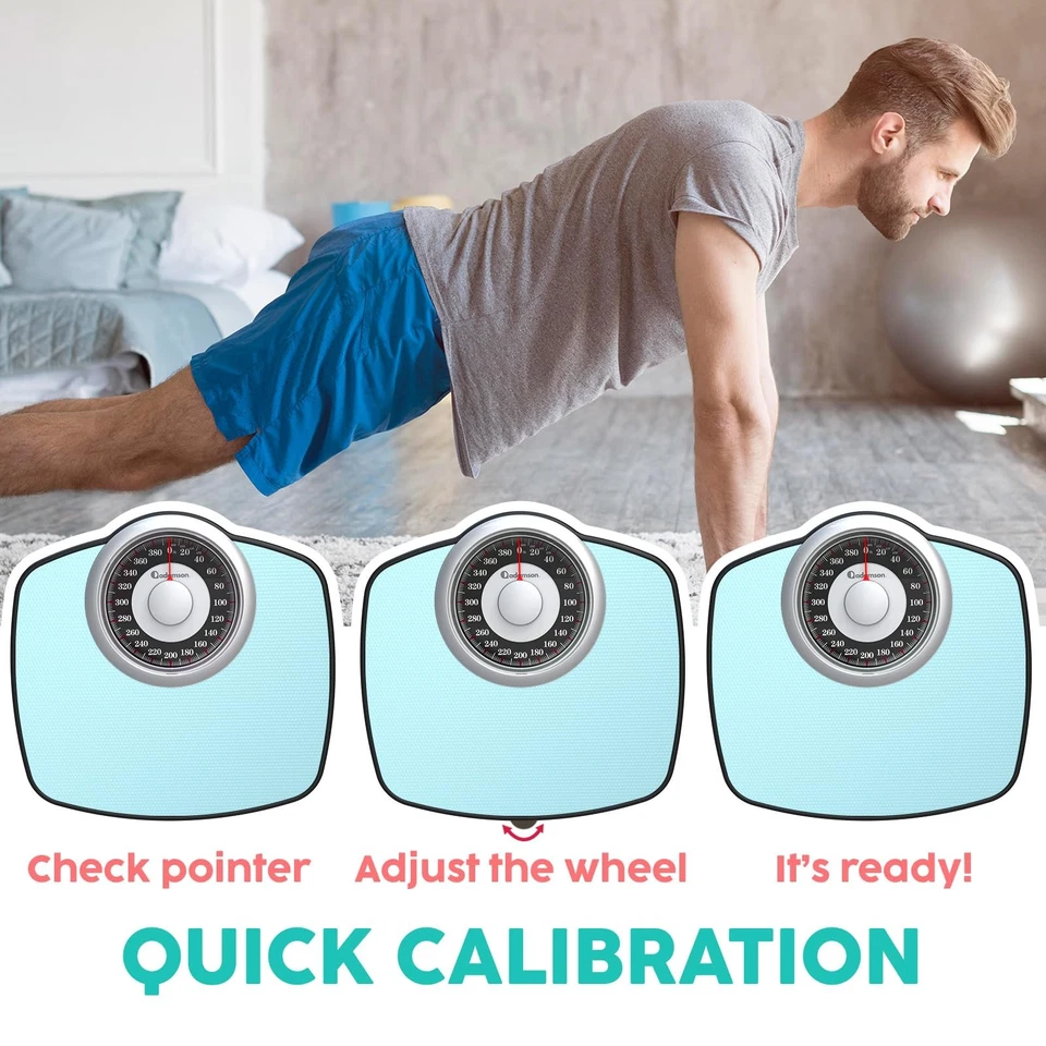 Básculas A25 para peso corporal - hasta 400 lb - esfera de 5,3" en placa de 12,4" x 10,2"... Foto 3 de 4