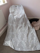 Silver Grey  Lined Eyelet Curtains  228 cm x 182 cm (90 x 72 )