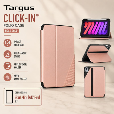 Original Targus (iPad Mini A17 Pro, 8,3 Zoll, 2024) Hülle Smart Folio Ständer Cover