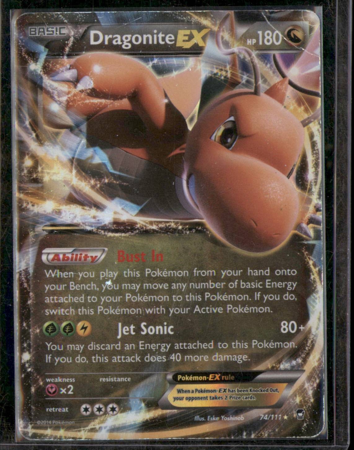 Pokemon - Dragonite EX - Rare Holo EX Furious Fists #74/111 Damaged (DAM)