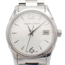 Hamilton Jazzmaster Lady Quartz Watch 33mm Stainless Steel White Dial Used