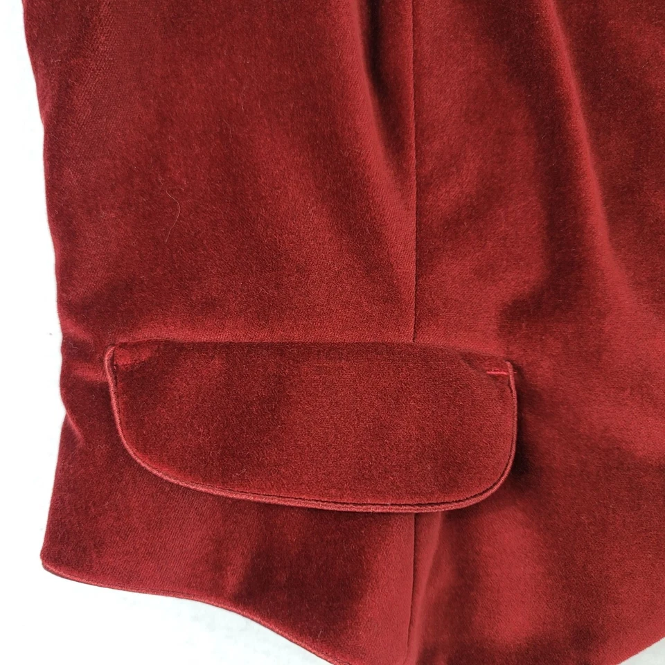 Gianni Bini 复古红色天鹅绒缎面背心纽扣前人造口袋尺寸 M — 第 3/4 张图片