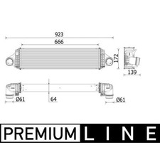 Ladeluftkühler MAHLE CI 550 000P für Volvo V40 Cross Country