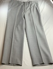 Hart Schaffner Marx Vintage Viracle Wool Blend Light Gray Dress Pants 36x29.5
