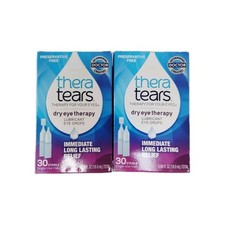 TheraTears Dry Eye Therapy Lubricating Eye Drops for Dry Eyes -30 Vials 2 Pack