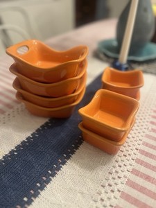 Rachael Ray 8 Piece Orange Stoneware Baking Dishes 10oz/3oz