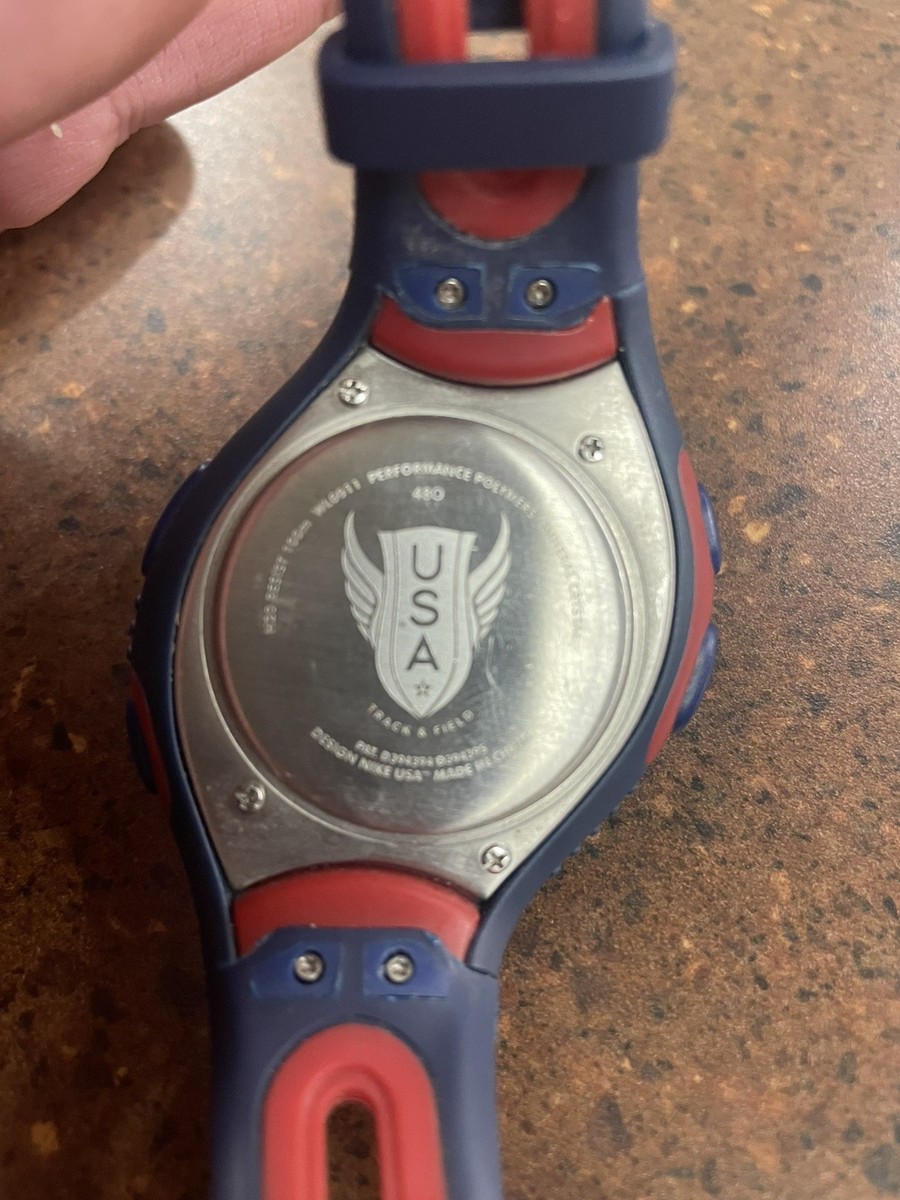 NIKE Triax 50 Lap USA Track & Field Red/Blue Digital Sport Watch