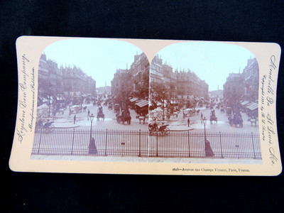 Stereoview Avenue des Champs Elysees Paris France Street View Only 1 on Ebay