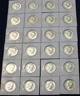25 40% KENNEDY SILVER  HALF DOLLARS 1966P,1967P,1968D,1968S, 1969D  Ref# KHD-25