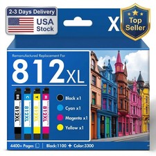 Epson 812XL Ink Cartridges Combo Pack Black Cyan Magenta Yellow High Yield