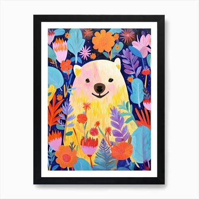 Eisbär im Garten, Matisse I gerahmtes Wandbild Poster Leinwanddruck Bild