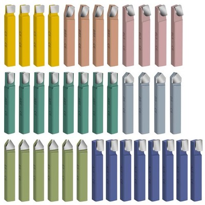 38PCS 5/16'' Metal Lathe Cutting Tools,C-6 Carbide Tip Cutter Tool Coloured 