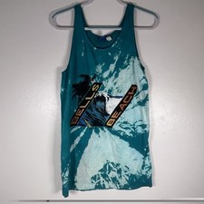 Vintage Ocean Pacific Op Mens L Tank Top Surfing Waves Palm Tree Australia