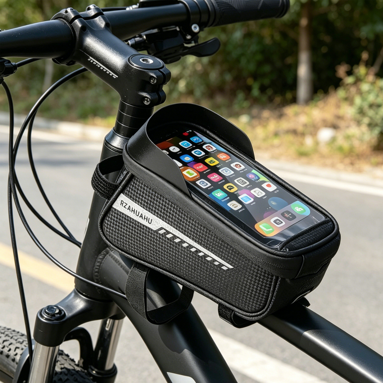 Waterproof Bike Top Tube Bag - Touch Screen Phone Holder for MTB & Road Bikes