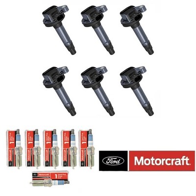 OEM Ignition Coil & MOTORCRAFT Iridium Spark Plug For Ford F-150 Flex 3.5L 3.7L