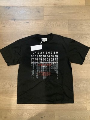 Maison Margiela Numbers Drip Logo T-Shirt Black Size L Made in