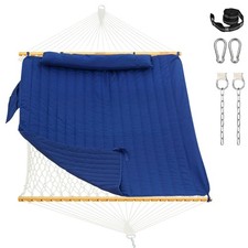 Lazy Daze Hammocks Rope Hammock with Pad, Spreader Bar, Carabiners, Tree Stra...