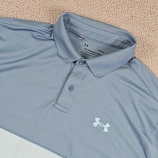 Under Armour The Performance Polo Shirt Mens Large Blue Colorblock Golf