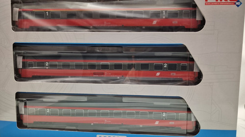 Piko 58225 Juego de 3 vagones de tren rápido Eurofima 1x 1. Clase 2x 2. Clase ÖBB IV NUEVO | Zustand: Neu