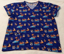 Serene Uniforms Scrub Top Women's Large Halloween Pumpkins Medical Wear Pockets