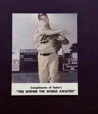 1962 Kahn's Weiners Jerry Buchek Atlanta Crackers