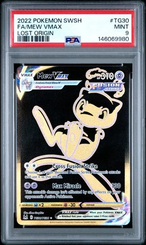 2022 POKEMON SWORD & SHIELD LOST ORIGIN #TG30 FULL ART/MEW VMAX PSA 9