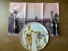 Star Wars Tatooine Dinner Plate Silverware Placemat Kitchen Set ThinkGeek C-3PO