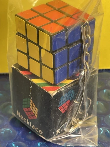 Rubik's Cube Key Chain Small Vintage New Puzzle Toy 80s