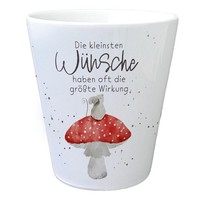 Maus Auf Fliegenpilz Blumentopf Mit Spruch Kleinste WüNsche GrößTe Wirkung