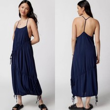 Urban Outfitters Women's Navy Iris Clinched Maxi Dress Size S
