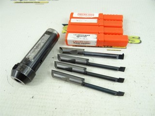LOT OF 4 MICRO 100 SOLID CARBIDE BORING BARS & THREADING TOOL TOOL HOLDER