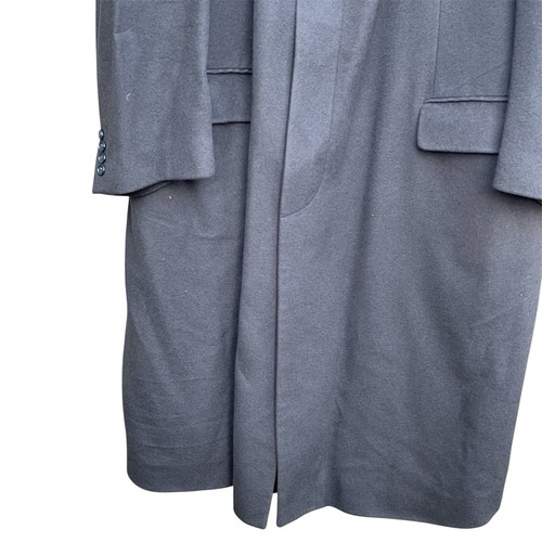 Brooks Brothers Men's Overcoat 100% Cashmere Black Trench Quiet Luxury Long 56R - Afbeelding 3 van 14