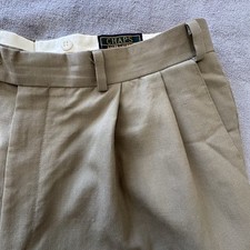 Chaps Ralph Lauren Pants Mens 36 Beige Cuffed Preppy Trouser Made in Canada