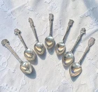 Lot Of 7 800 Silver Collectible Antique Souvenir Destination Spoons 52.5g