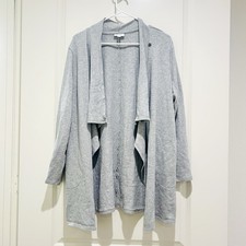 J jill pure Jill gray open front pockets cotton blend sweater cardigan petite L