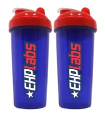 EHP Labs Blue Protein Powder Mixing Shaker Bottle 25 Oz. - 2 Pack