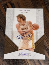 2009-10 Panini Timeless Treasures #9 Pau Gasol Lakers 1/1 Gold Holo Auto #10/10