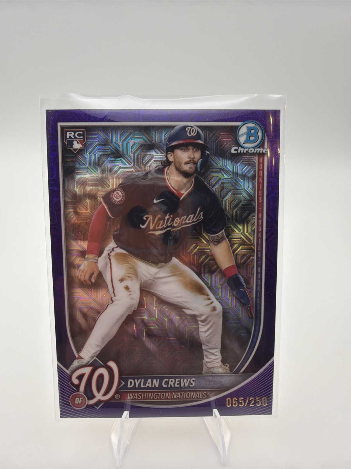 2025 Bowman Chrome - Dylan Crews #3 Purple Mojo Refractor /250 (RC)