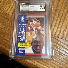 1991-92 Fleer All-Star Michael Jordan #211 Chicago Bulls CGC 7.5 NM+
