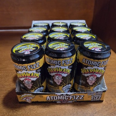 (12) Atomic Fizz Warheads Extreme Sour Hard Candy 1.48 Oz Can 