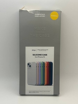 elago iPhone 15 Hülle Flüssigsilikon 4 Schicht Stoßfest Struktur Sonnenschein