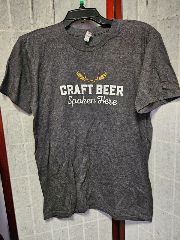 Craft Beer Men's Gray Tshirt Graphic Print Short Sleeves Sz M