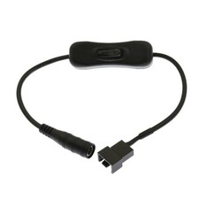 DC Power Supply Plug to 3/4-Pin PC Fan Power Adapter with Switch 11.8inch