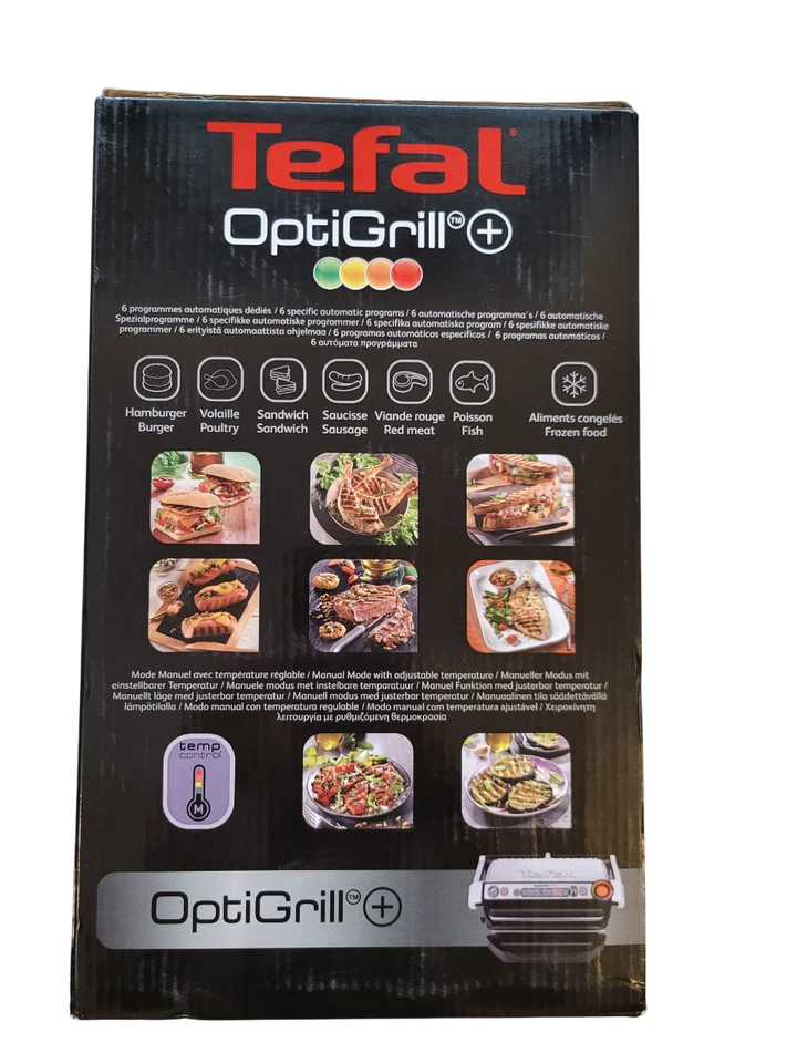 Tefal OptiGrill+ GC712D12 | Kontaktgrill Edelstahl, 6 Programme | NEU - Bild 2 von 4
