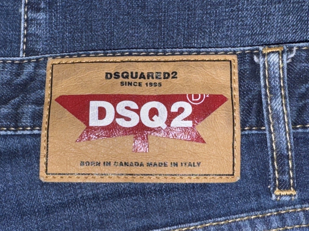 DSQUARED2 Cool Girl Cropped Jean in Lightly Distressed Dark Blue