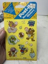 Vintage Muppet Babies Stickers Post-it Removable Reusable 3M 1989 NOS