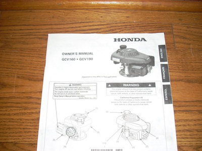 #ad HONDA Engine GCV160 amp; GCV190 Owner#x27;s Manual *OEM* 434780 REV. 11. $9.95