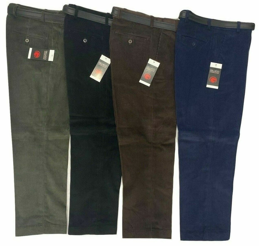 MENS LUXURY CORDUROY CORD TROUSERS COTTON FORMAL CASUAL SMART WAIST 30-50 FIT