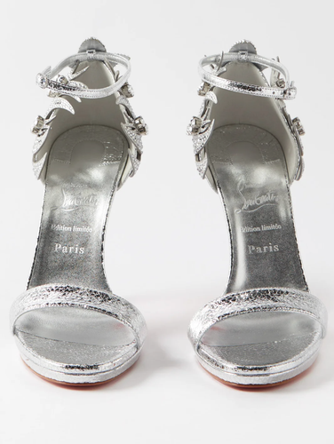 Christian LOUBOUTIN Loubi Vega 120 crystal-embellished Stiletto Sandals Zapatos - Imagen 7 de 16